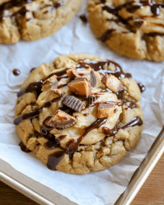 Peanut Butter Pie Cookies on a Baking Sheet